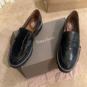NWBFranco Sarto midnight Navy, Leather Loafers Moccasin Style